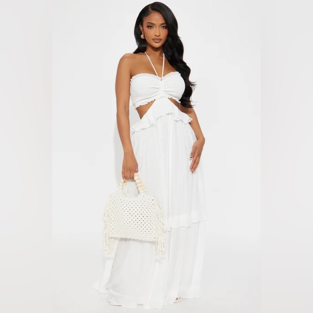 Solana Gauze Maxi Dress - White